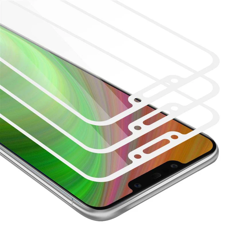 Cadorabo 3x Vollbild Panzer Folie kompatibel mit Huawei MATE 20 LITE - Schutzfolie 3er Pack Gehärtetes (Tempered) Display-Schutzglas in 9H Härte mit 3D Touch