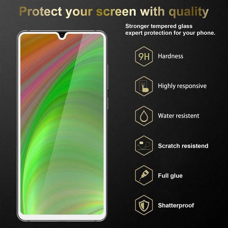 Cadorabo 3x Vollbild Panzer Folie kompatibel mit Huawei MATE 20 - Schutzfolie 3er Pack Gehärtetes (Tempered) Display-Schutzglas in 9H Härte mit 3D Touch