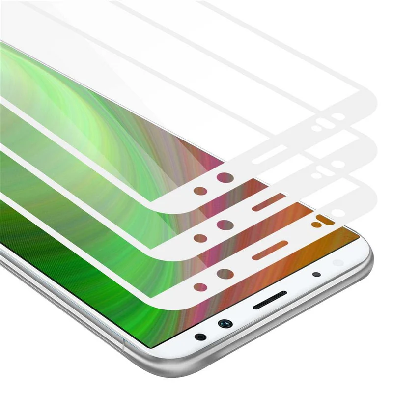 Cadorabo 3x Vollbild Panzer Folie kompatibel mit Huawei MATE 10 LITE - Schutzfolie 3er Pack Gehärtetes (Tempered) Display-Schutzglas in 9H Härte mit 3D Touch