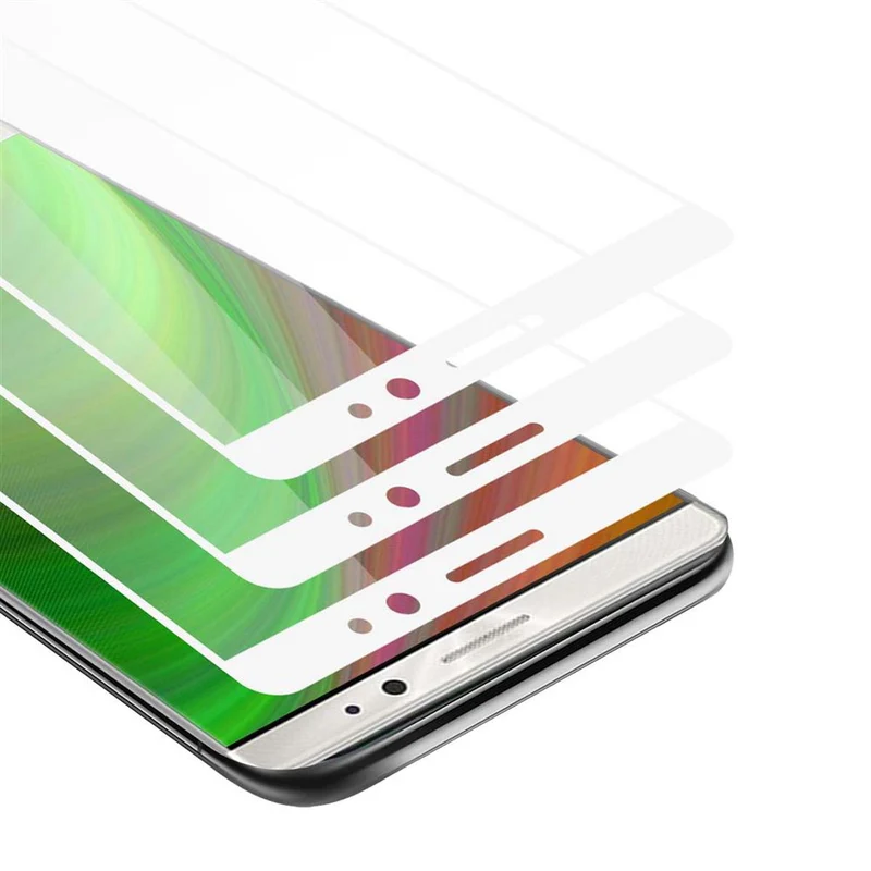 Cadorabo 3x Vollbild Panzer Folie kompatibel mit Huawei MATE 8 - Schutzfolie 3er Pack Gehärtetes (Tempered) Display-Schutzglas in 9H Härte mit 3D Touch