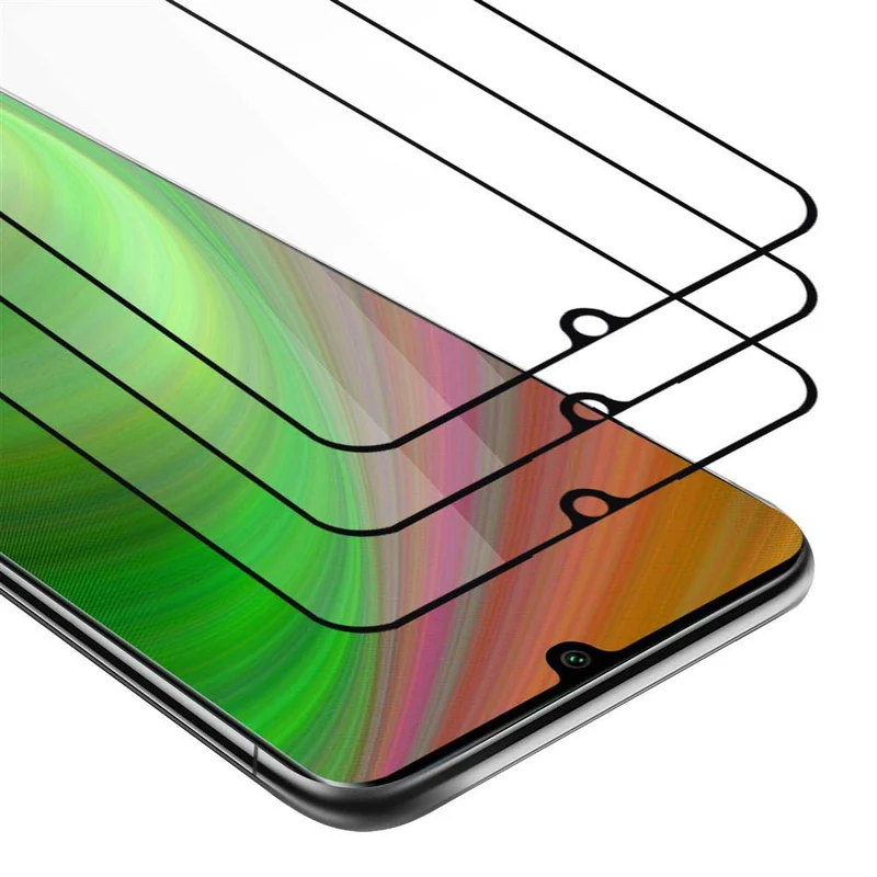 Cadorabo 3x Vollbild Panzer Folie kompatibel mit Xiaomi RedMi NOTE 10 4G / RedMi NOTE 10S - Schutzfolie 3er Pack Gehärtetes (Tempered) Display-Schutzglas in 9H Härte mit 3D Touch