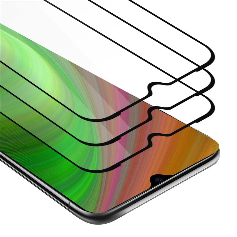 Cadorabo 3x Vollbild Panzer Folie kompatibel mit Xiaomi Mi CC9 - Schutzfolie 3er Pack Gehärtetes (Tempered) Display-Schutzglas in 9H Härte mit 3D Touch