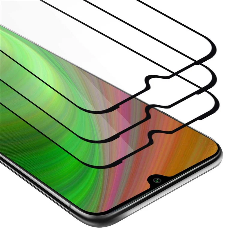 Cadorabo 3x Vollbild Panzer Folie kompatibel mit Xiaomi Mi A3 - Schutzfolie 3er Pack Gehärtetes (Tempered) Display-Schutzglas in 9H Härte mit 3D Touch