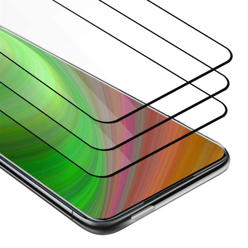 Cadorabo 3x Vollbild Panzer Folie kompatibel mit OnePlus 7T PRO - Schutzfolie 3er Pack Gehärtetes (Tempered) Display-Schutzglas in 9H Härte mit 3D Touch