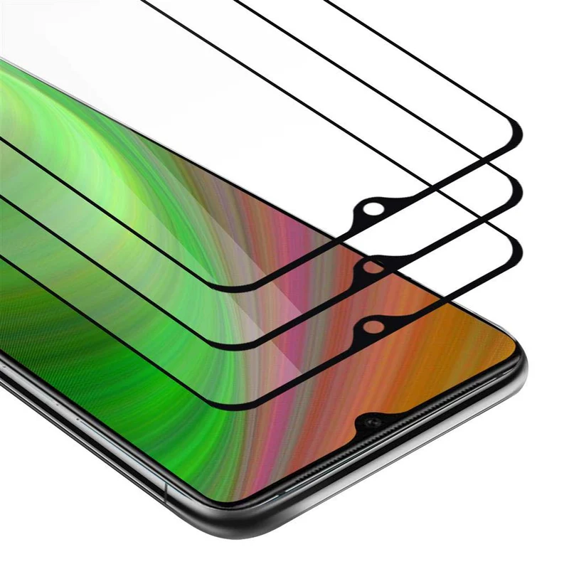 Cadorabo 3x Vollbild Panzer Folie kompatibel mit OnePlus 7T - Schutzfolie 3er Pack Gehärtetes (Tempered) Display-Schutzglas in 9H Härte mit 3D Touch