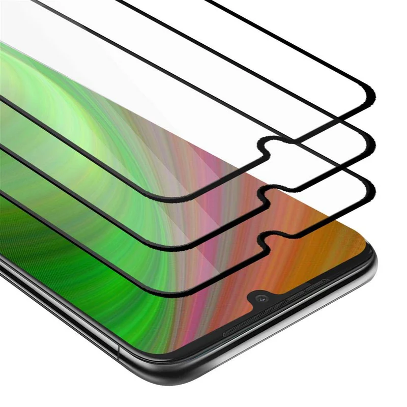 Cadorabo 3x Vollbild Panzer Folie kompatibel mit Motorola MOTO G8 PLUS - Schutzfolie 3er Pack Gehärtetes (Tempered) Display-Schutzglas in 9H Härte mit 3D Touch