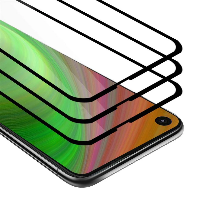 Cadorabo 3x Vollbild Panzer Folie kompatibel mit Motorola ONE ACTION - Schutzfolie 3er Pack Gehärtetes (Tempered) Display-Schutzglas in 9H Härte mit 3D Touch