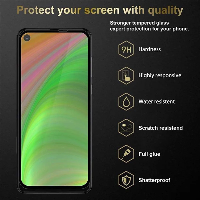 Cadorabo 3x Vollbild Panzer Folie kompatibel mit Motorola ONE ACTION - Schutzfolie 3er Pack Gehärtetes (Tempered) Display-Schutzglas in 9H Härte mit 3D Touch