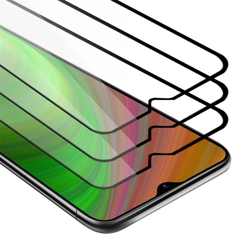 Cadorabo 3x Vollbild Panzer Folie kompatibel mit Samsung Galaxy M21 / M30s - Schutzfolie 3er Pack Gehärtetes (Tempered) Display-Schutzglas in 9H Härte mit 3D Touch