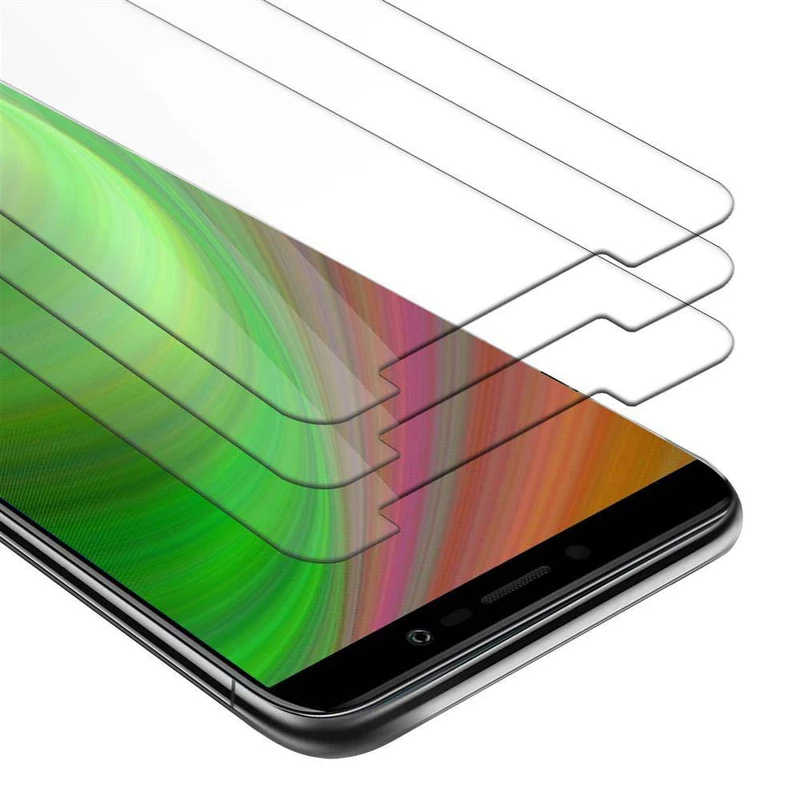 Cadorabo 3x Panzer Folie kompatibel mit WIKO Y60 - Schutzfolie 3er Pack Gehärtetes (Tempered) Display-Schutzglas in 9H Härte mit 3D Touch Kompatibilität