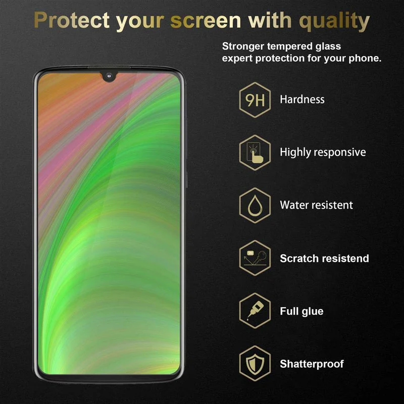 Cadorabo 3x Panzer Folie kompatibel mit Motorola MOTO Z4 - Schutzfolie 3er Pack Gehärtetes (Tempered) Display-Schutzglas in 9H Härte mit 3D Touch Kompatibilität
