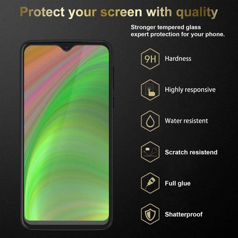 Cadorabo 3x Panzer Folie kompatibel mit Motorola ONE MACRO - Schutzfolie 3er Pack Gehärtetes (Tempered) Display-Schutzglas in 9H Härte mit 3D Touch Kompatibilität