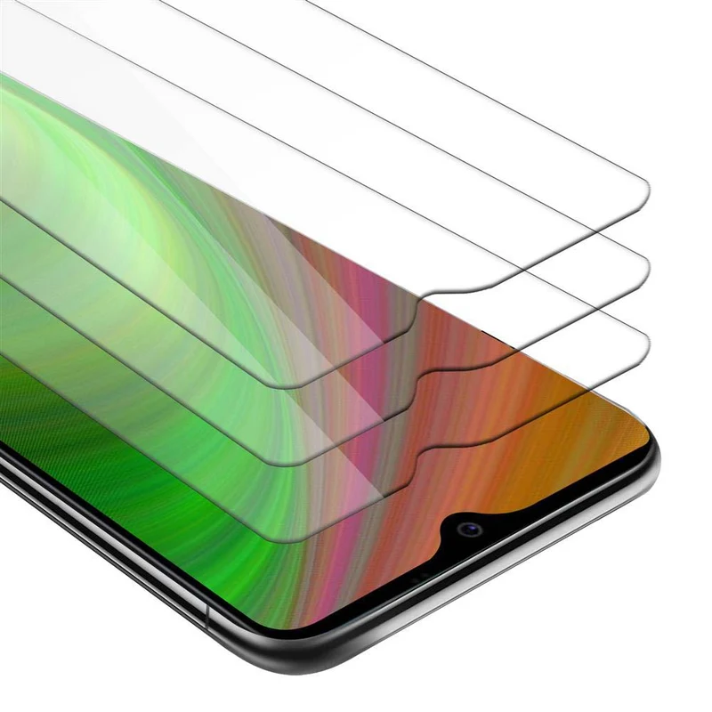 Cadorabo 3x Panzer Folie kompatibel mit LG K50S - Schutzfolie 3er Pack Gehärtetes (Tempered) Display-Schutzglas in 9H Härte mit 3D Touch Kompatibilität