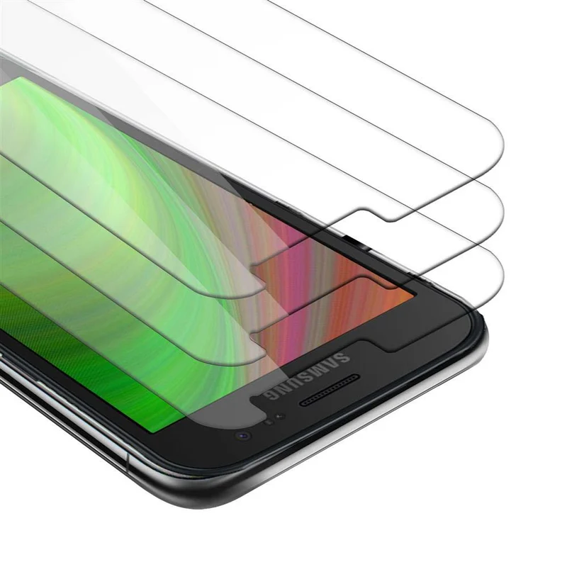 Cadorabo 3x Panzer Folie kompatibel mit Samsung Galaxy XCover 4 / XCover 4s - Schutzfolie 3er Pack Gehärtetes (Tempered) Display-Schutzglas in 9H Härte mit 3D Touch Kompatibilität