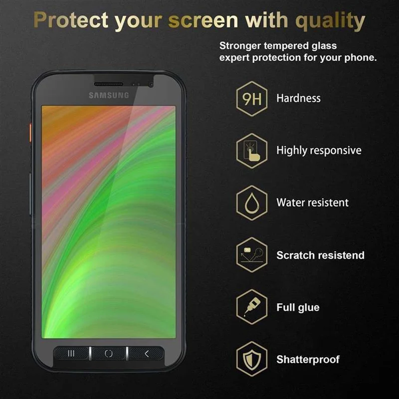 Cadorabo 3x Panzer Folie kompatibel mit Samsung Galaxy XCover 4 / XCover 4s - Schutzfolie 3er Pack Gehärtetes (Tempered) Display-Schutzglas in 9H Härte mit 3D Touch Kompatibilität