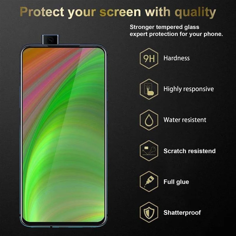 Cadorabo Vollbild Panzer Folie kompatibel mit OnePlus 7T PRO - Schutzfolie Gehärtetes (Tempered) Display-Schutzglas in 9H Härte mit 3D Touch