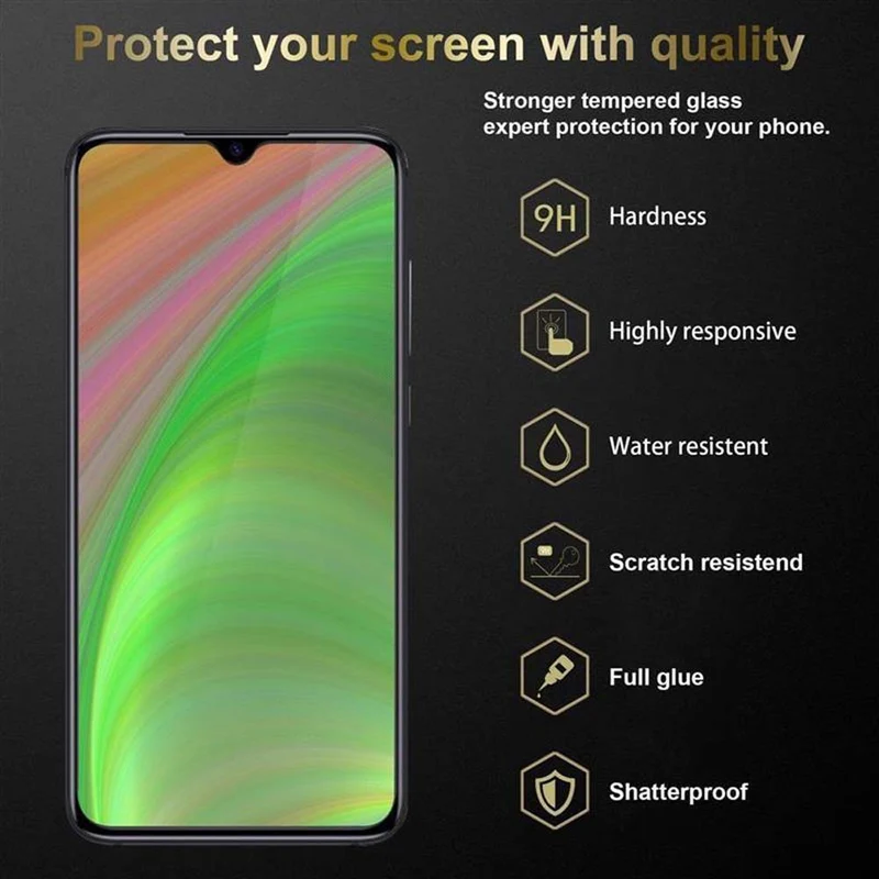 Cadorabo Panzer Folie kompatibel mit Xiaomi Mi CC9 - Schutzfolie Gehärtetes (Tempered) Display-Schutzglas in 9H Härte mit 3D Touch Kompatibilität