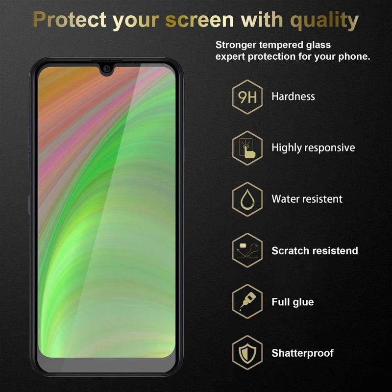 Cadorabo Panzer Folie kompatibel mit LG K40S - Schutzfolie Gehärtetes (Tempered) Display-Schutzglas in 9H Härte mit 3D Touch Kompatibilität