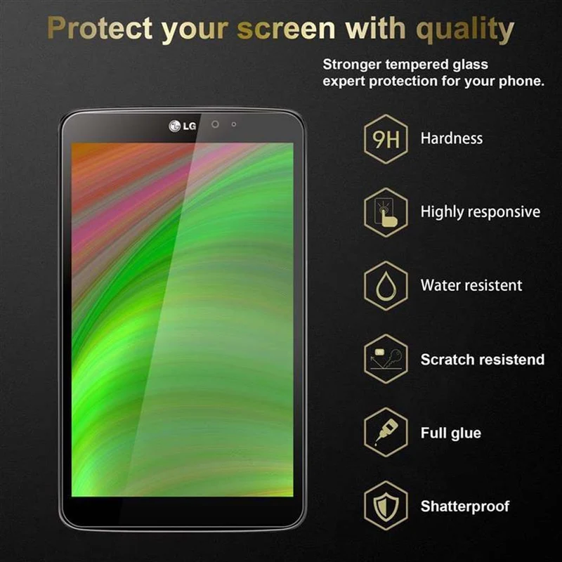 Cadorabo 3x Panzer Folie kompatibel mit LG G Pad 8.3 3er Pack Gehärtetes (Tempered) Display-Schutzglas in 9H Härte mit 3D Touch Kompatibilität