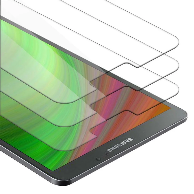 Cadorabo 3x Panzer Folie kompatibel mit Samsung Galaxy Tab ACTIVE (8 Zoll) 3er Pack Gehärtetes (Tempered) Display-Schutzglas in 9H Härte mit 3D Touch Kompatibilität