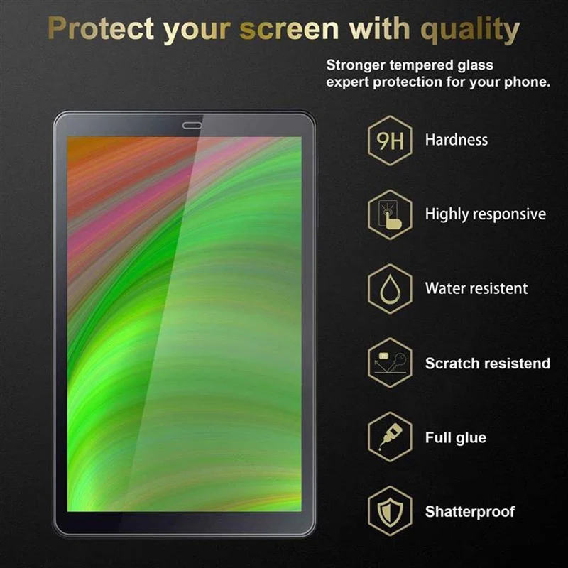 Cadorabo 3x Panzer Folie kompatibel mit Samsung Galaxy Tab A (10.5 Zoll) 3er Pack Gehärtetes (Tempered) Display-Schutzglas in 9H Härte mit 3D Touch Kompatibilität