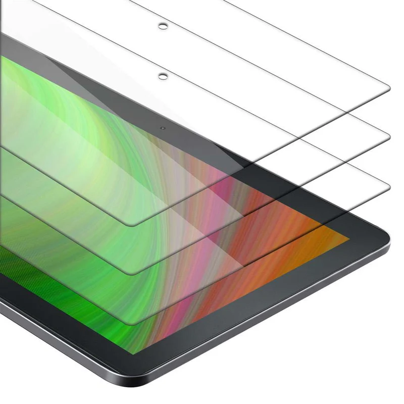 Cadorabo 3x Panzer Folie kompatibel mit Lenovo Tab 4 10 (10.1 Zoll) 3er Pack Gehärtetes (Tempered) Display-Schutzglas in 9H Härte mit 3D Touch Kompatibilität