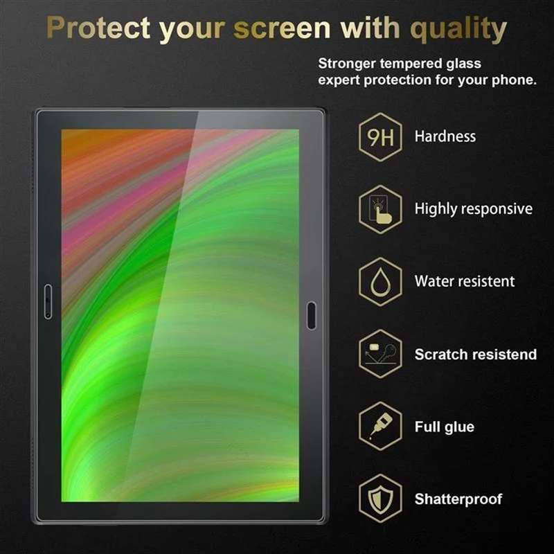 Cadorabo 3x Panzer Folie kompatibel mit Lenovo Tab 4 10 PLUS (10.1 Zoll) 3er Pack Gehärtetes (Tempered) Display-Schutzglas in 9H Härte mit 3D Touch Kompatibilität