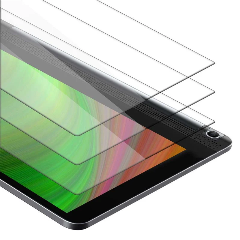 Cadorabo 3x Panzer Folie kompatibel mit Lenovo Yoga Tab 3 10 (10.1 Zoll) 3er Pack Gehärtetes (Tempered) Display-Schutzglas in 9H Härte mit 3D Touch Kompatibilität