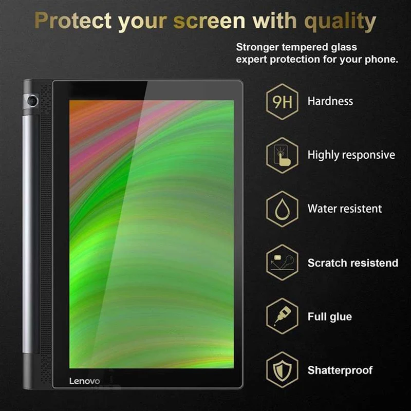 Cadorabo 3x Panzer Folie kompatibel mit Lenovo Yoga Tab 3 10 (10.1 Zoll) 3er Pack Gehärtetes (Tempered) Display-Schutzglas in 9H Härte mit 3D Touch Kompatibilität