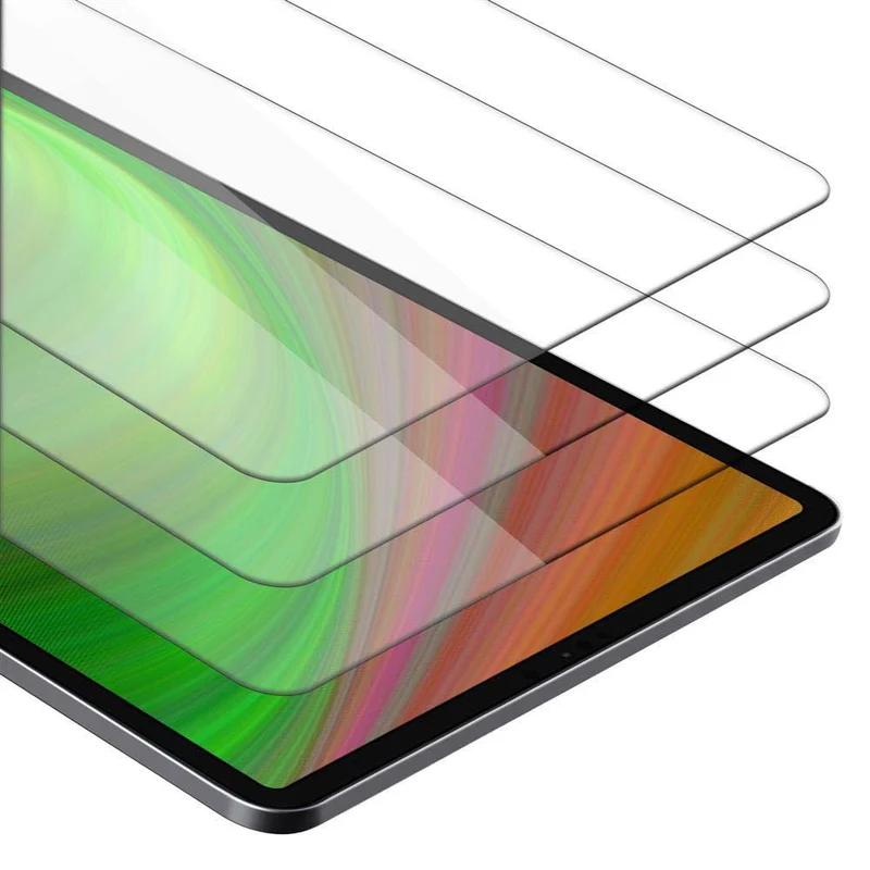 Cadorabo 3x Panzer Folie kompatibel mit Apple iPad PRO 2018 (12.9 Zoll) 3er Pack Gehärtetes (Tempered) Display-Schutzglas in 9H Härte mit 3D Touch Kompatibilität