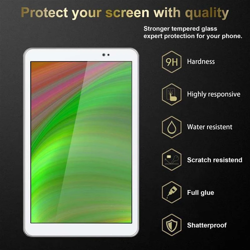 Cadorabo 3x Panzer Folie kompatibel mit Huawei MediaPad T1 10 (10.0 Zoll) 3er Pack Gehärtetes (Tempered) Display-Schutzglas in 9H Härte mit 3D Touch Kompatibilität