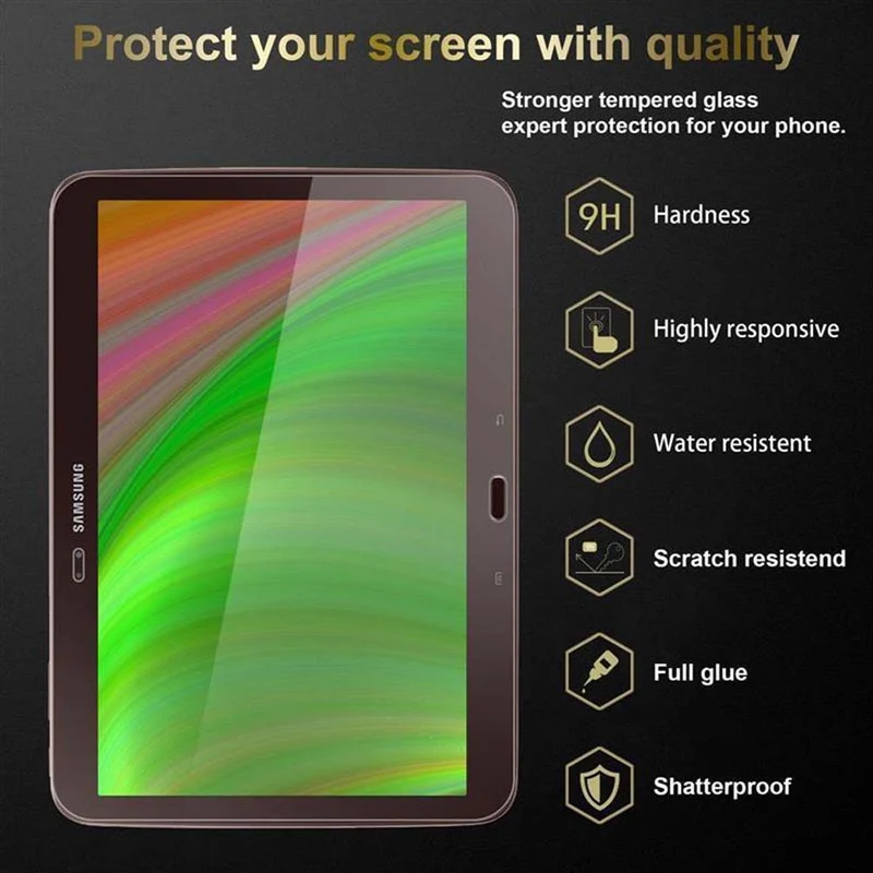 Cadorabo 3x Panzer Folie kompatibel mit Samsung Galaxy Tab 3 (10.1 Zoll) 3er Pack Gehärtetes (Tempered) Display-Schutzglas in 9H Härte mit 3D Touch Kompatibilität