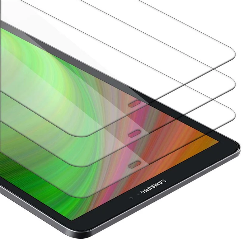 Cadorabo 3x Panzer Folie kompatibel mit Samsung Galaxy Tab A 2016 (10.1 Zoll) 3er Pack Gehärtetes (Tempered) Display-Schutzglas in 9H Härte mit 3D Touch Kompatibilität