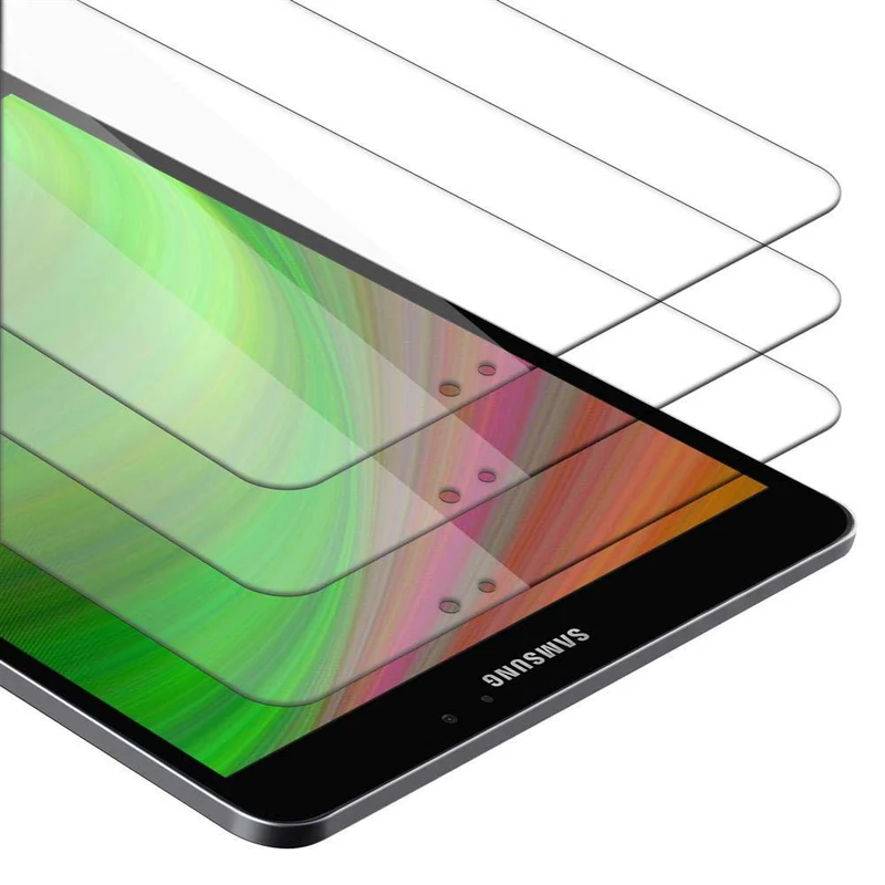Cadorabo 3x Panzer Folie kompatibel mit Samsung Galaxy Tab S2 (8 Zoll) 3er Pack Gehärtetes (Tempered) Display-Schutzglas in 9H Härte mit 3D Touch Kompatibilität