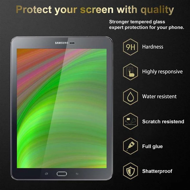 Cadorabo 3x Panzer Folie kompatibel mit Samsung Galaxy Tab S2 (9.7 Zoll) 3er Pack Gehärtetes (Tempered) Display-Schutzglas in 9H Härte mit 3D Touch Kompatibilität