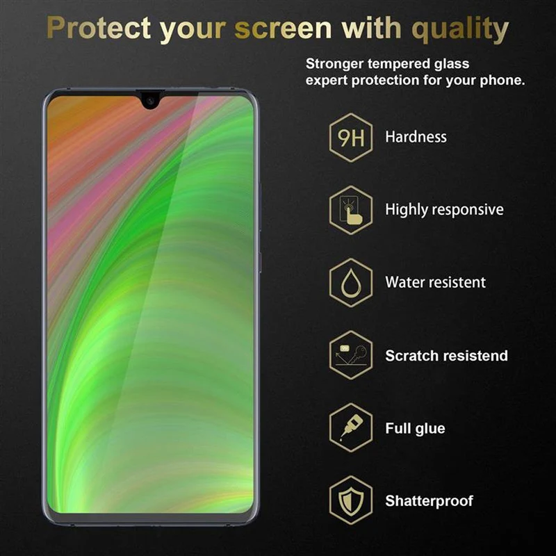 Cadorabo Panzer Folie kompatibel mit Huawei MATE 20 X - Schutzfolie Gehärtetes (Tempered) Display-Schutzglas in 9H Härte mit 3D Touch Kompatibilität