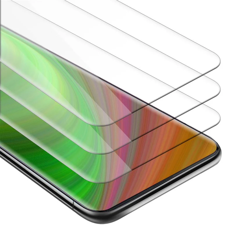 Cadorabo 3x Panzer Folie kompatibel mit Oppo FIND X - Schutzfolie 3er Pack Gehärtetes (Tempered) Display-Schutzglas in 9H Härte mit 3D Touch Kompatibilität