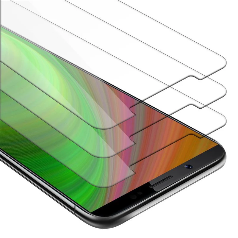 Cadorabo 3x Panzer Folie kompatibel mit Vivo V7 PLUS - Schutzfolie 3er Pack Gehärtetes (Tempered) Display-Schutzglas in 9H Härte mit 3D Touch Kompatibilität