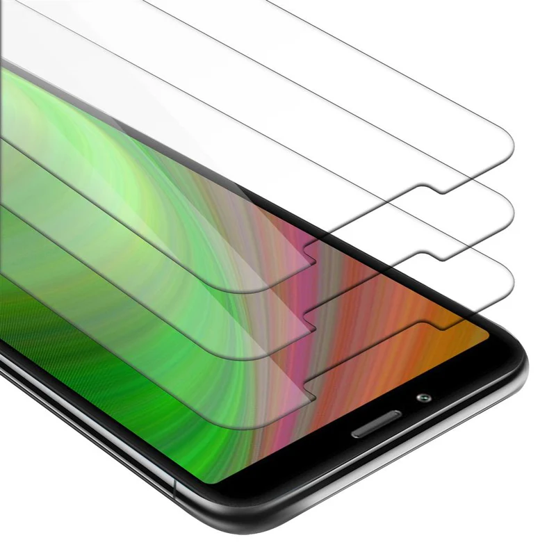 Cadorabo 3x Panzer Folie kompatibel mit Xiaomi RedMi 7A - Schutzfolie 3er Pack Gehärtetes (Tempered) Display-Schutzglas in 9H Härte mit 3D Touch Kompatibilität